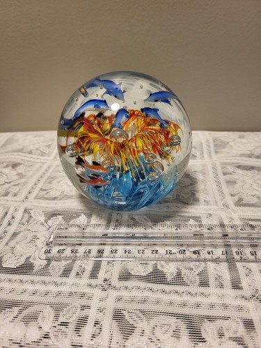 Grande fermacarte sfera vetro