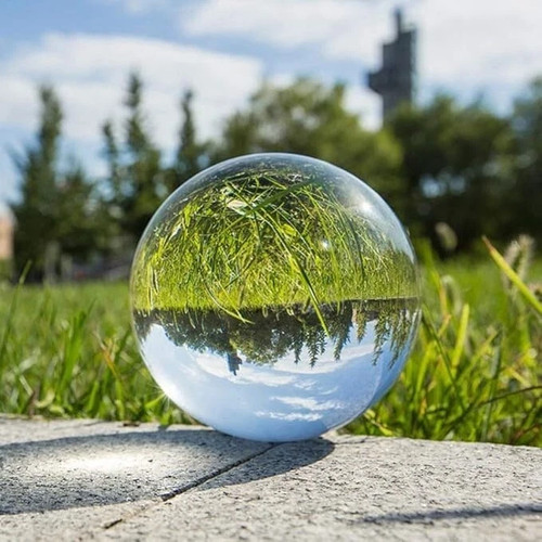 Clear crystal ball - crystal, glass