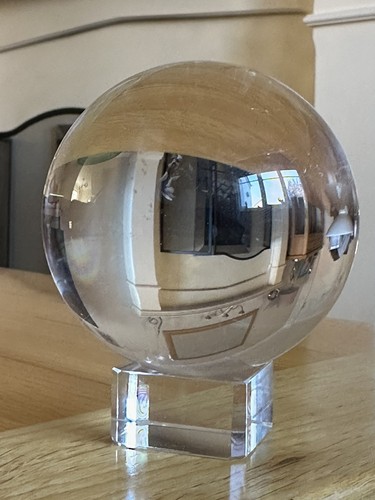 Clear crystal ball - crystal, glass
