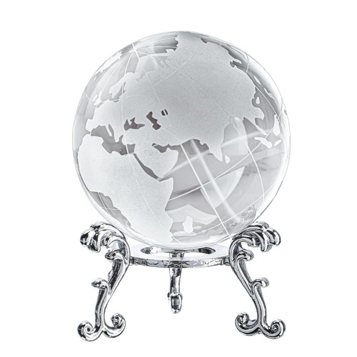 60mm world globe crystal - crystal, earth