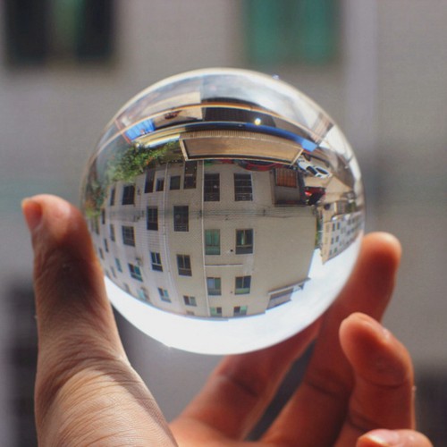 Clear crystal ball glass - crystal,